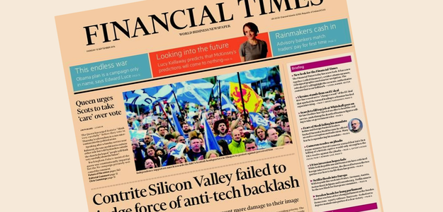 Газета Financial Times запустила «истории» в своем мобильном приложении