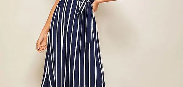 Viscose striper maxi dress