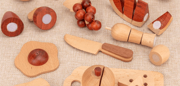 Wooden Kitchen Toys Cutting Set Food