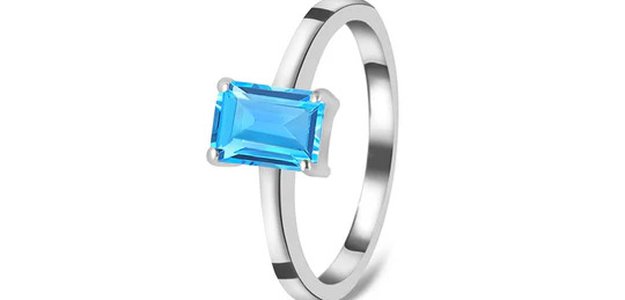 Celestial Glow: Swiss Blue Topaz Ring