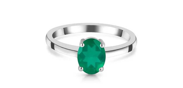 Emerald Whisper: Dainty Green Onyx Ring