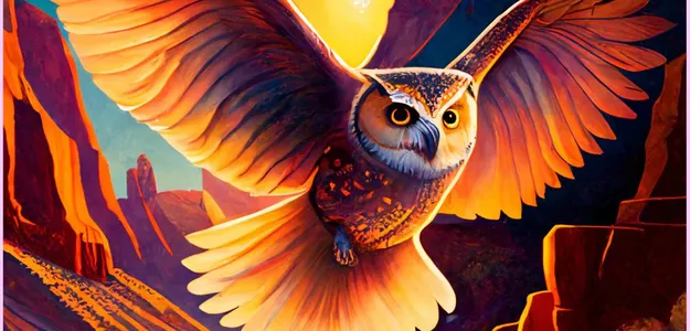 Majestic Owl Over Canyons Diamond Painting