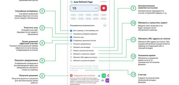 Auto Refresh Page: Расширенные возможности
