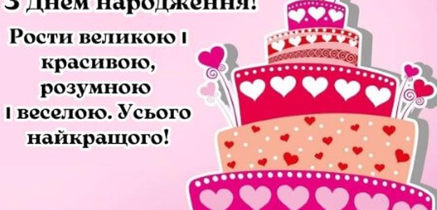 Привітання з днем народження дівчинці 1–15 років