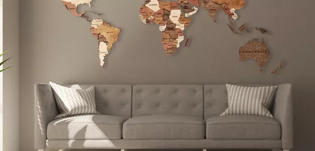 Transform Your Walls with a 3D Wooden World Map by Yourwoodenmap