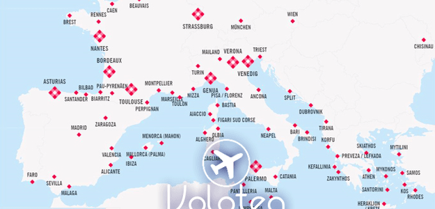 Volotea: авиабилеты по Европе от 1€! (для членов Supervolotea)