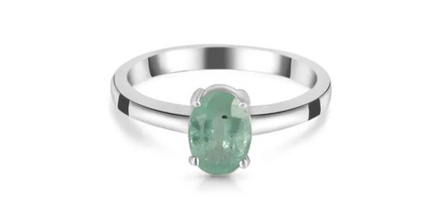 Emerald Whisper: Dainty Green Kyanite Ring