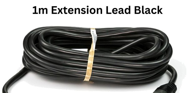 Black Extension Lead 1m Power Up Space with Convenience